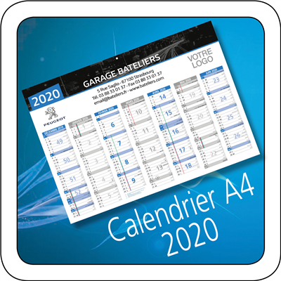 Calendrier Peugeot 2020 A4