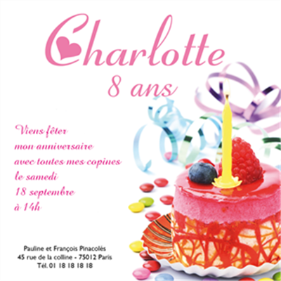 Carte d'anniversaire Gâteau