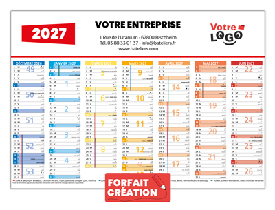 Calendrier souple avec création A3-A4-A5