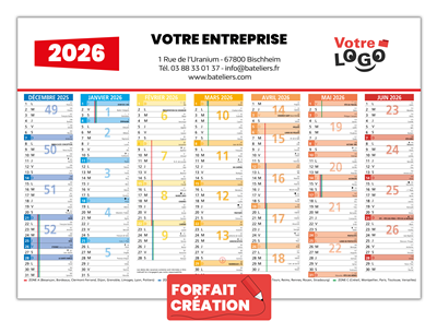 Calendrier souple avec création A3-A4-A5