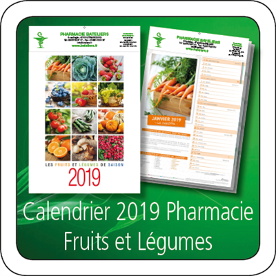 Calendrier 2019 Pharmacie Fruits Legumes