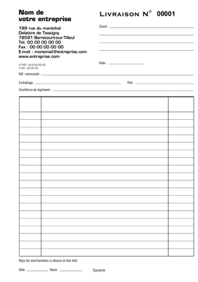Carnet de livraison A5 