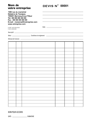 Carnet de devis A5 