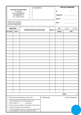 Carnet bon de commande scolaire fournisseur A4 