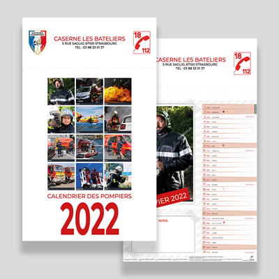 Calendrier Pompiers 2022 personnalisable 