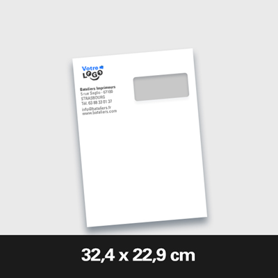 Enveloppe C4 32x23cm avec fenêtre