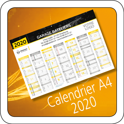 Calendrier Renault 2020 A4