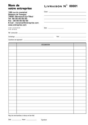 Carnet de livraison 