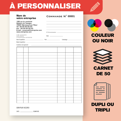 Carnet de commande A5 
